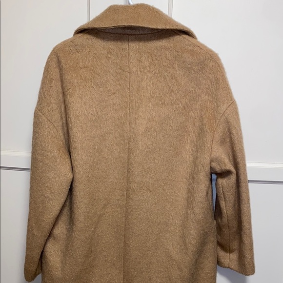 Topshop Size 6 Tan Teddy Jacket with Oversized Fit and Wide Lapels - Picture 3 of 16